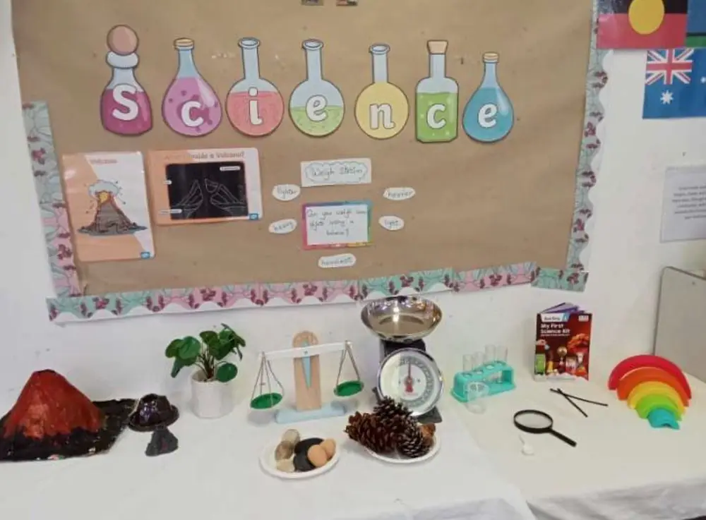 Science discovery corner at Kindoo